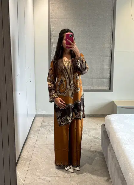FF Kashmiri Style Viscose Masleen Digital Printed Co Ord Set Wholesalers In Delhi